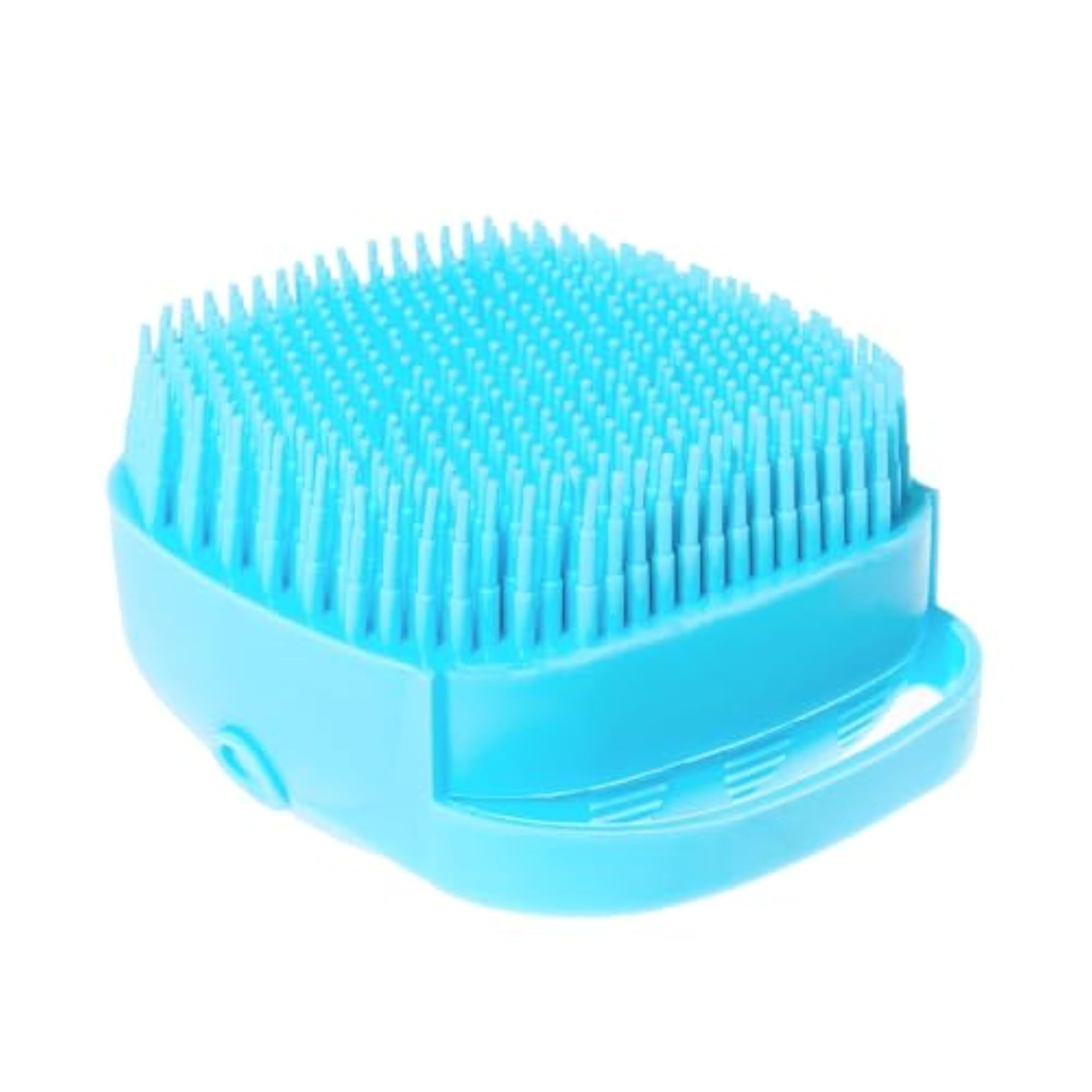Silicone Body Bath Brush, Blue, Soap Dispenser
