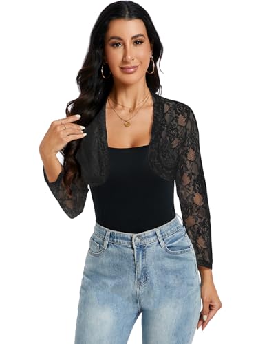 Women's Long Sleeve Lace Bolero Shrug Cardigan Top for Wedding, Party2