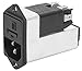 Power Entry Connector, KFC Series, Plug, 250 VAC, 10 A, Panel Mount, Quick Connect