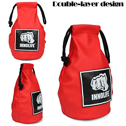 Innolife Boxing Slip Bag, Boxing Dodge Hide Speed Bag Maize Ball Leather Ball For Reflex Training, Boxing, Kickboxing, Mma Pendulum Training Red (Without Filler) #TOP5