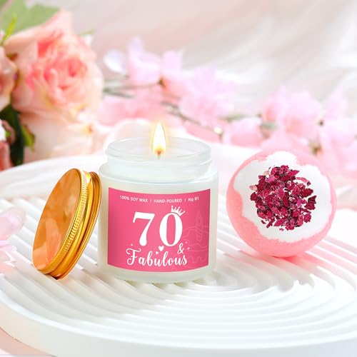 Image of 70th Birthday Gifts for Women Classy 70th Birthday Gifts for 70 Year Old Woman Cool 70 and Fabulous Gift Ideas for Mom Unique 1956 Decorations for Women 70s Accessories for Female Ladies Her