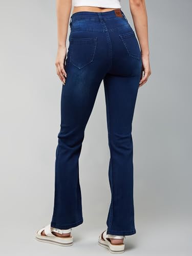 Image of Dolce Crudo Boot Cut High Rise Cropped Jeans for Women