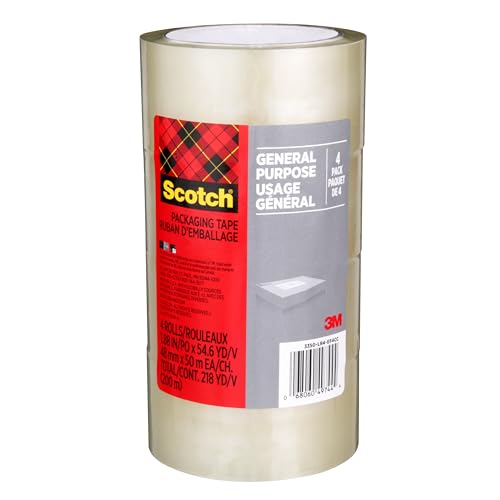 Scotch Shipping and Packaging Tape, 48 mm X 50 m, 4-Pack, Packing Tape for Moving and Storage image 5