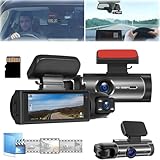 Sherum Dash Cam, Shirem Dash Cam Front and Rear, Shirem Dash Camera for Cars, Autopulsex Dash Cam, Dashcam Front and Rear Camera,1080p Night Vision Car Driving Recorder (Front/Inside+32G Card)
