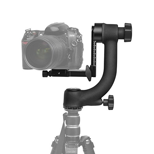 SHOOT Aluminum Alloy 360 Degree Panoramic Gimbal Tripod Head Ball Mount Tray for Canon Nikon DSLR SLR Camera Telephoto Lens (Supports up to 44lbs)