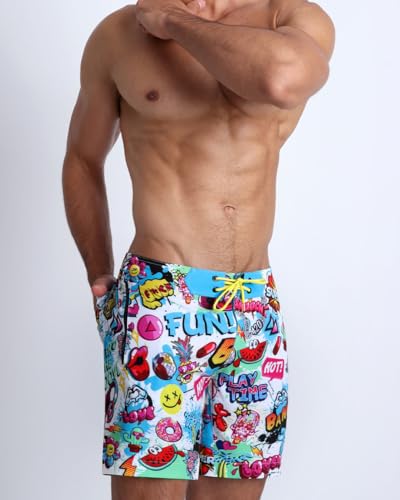 Bang Men's Swimwear - Flex Boardshorts - Ajdustable Fit Long Above-Knee Cut Stretch Quick Dry Surf2