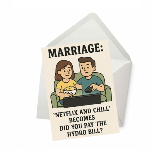 ̈̎ʐ^ Marriage Netflix and Chill to Hydro Bill ʔ[AJ[hA[VVbvW[N Ajo[T[O[eBOJ[hA VJbv [ȀjAt(5x7C`)