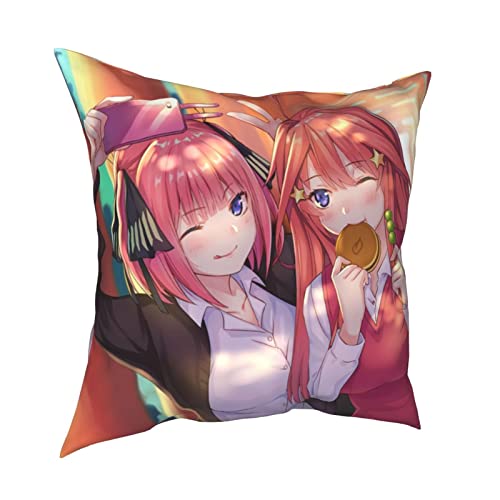 五等分の花嫁 中野 二乃 五月 多種類のデザインのクッションカバー 抱き枕カバー 同人かわいいおしゃれ ソファスクエア枕 少女 綺麗 お宅 萌えグッズ かわいい スギフト (45*45cm)