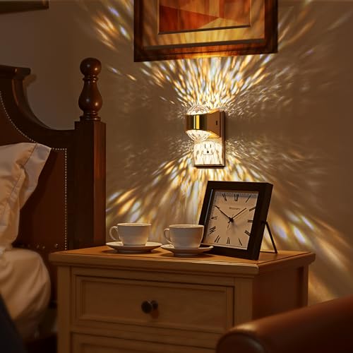 Image of Briignite Night Light, Gold Night Lights Plug into Wall, LED Projector Night Light, Soft White for Bedroom, Dimmable Brightness Dusk to Dawn Nightlight for Kids, Bathroom, Gaming Room, Home Decor