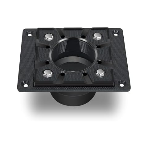 EXF Shower Drain Base Kit for 2 Inch and 3 Inch Waste Pipe, Rectangle Black Shower Drain Flange with Threaded Adaptor and Rubber Coupler for No Hub Square & Linear Shower Drain Installation Cover
