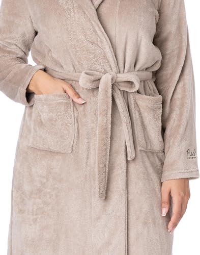 Pusheen Die Katze Morgenmantel Damen | Damen Neuheit Braune Nachtwäsche Robe | Cartoon Katze mit 3D Ohren Charakter Bademantel | Pusheen Merchandise Geschenke