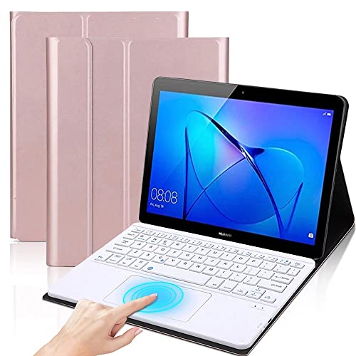 QYiiD Custodia con Tastiera Touchpad per Huawei MediaPad T3 10, Cover Sottile Leggera con Tastiera Italiano QWERTY Staccabile Rimovibile con Touchpad per Huawei MediaPad T3 10 9.6' 2017, Nero