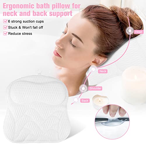 Almohada-de-Bano-Almohada-de-Bano-con-6-Ventosas-AntideslizantesPuede-soportar-la-Cabezael-Cuellola-Espaldapara-SPA-en-Casa-Banera-de-Hidromasaje