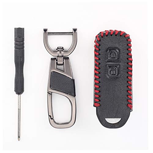 BKY ホンダ NBOX専用 革製 スマートキーケース N-BOX N-ONE N-WGN N-VAN N-WGN 適用キーカバー (ブラック)