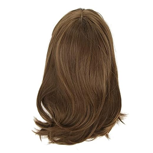 Kort Hår Peruk, Axellängd Kvinnor Flicka Lockigt Vågigt Charmigt Naturligt Brunt Hår Färg Peruk Värmebeständig Syntetiska Peruker Falskt Hår för Daglig Fest Cosplay