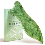 Rena Chris Natural Jade Gua Sha Facial Tools - Acupressure & Gua Sha for Face Massage, Jawline Sculpting, Puffiness Reduction, Skin Care Tool (Green)