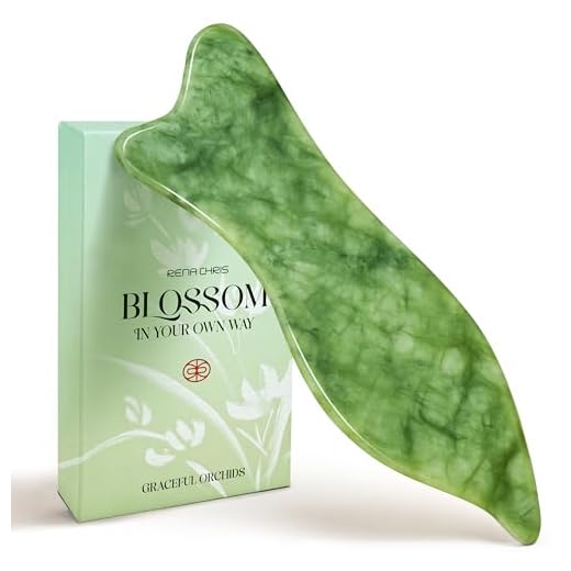 Rena Chris Herramientas Gua Sha Facial de Jade Xiuyan, Acupresión & GuaSha, Esculpir la Mandíbula y Reducir las Bolsas, Regalo para el Cuidado de la Piel con Manual de Usuario (Verde)