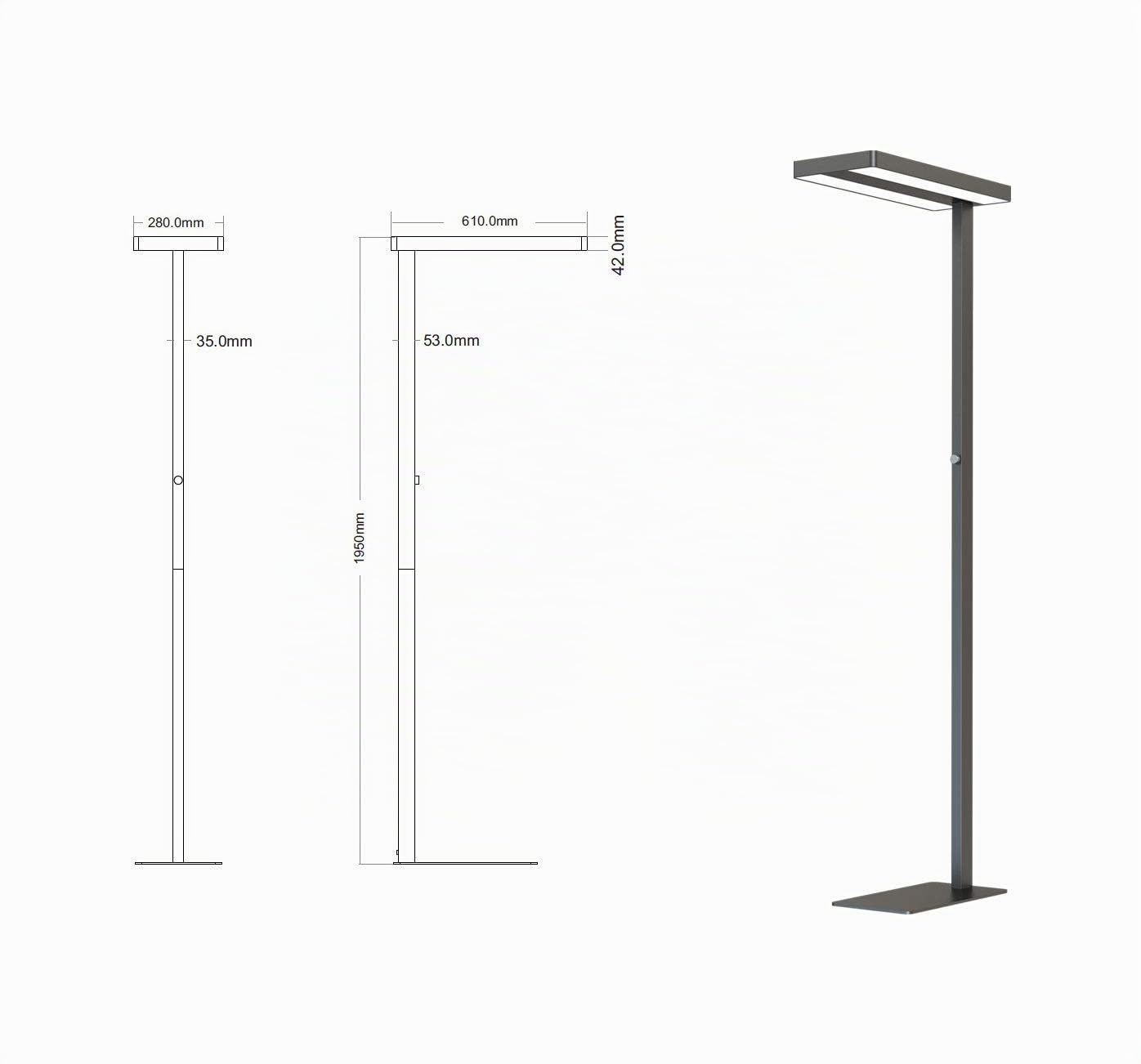LED Büro Arbeitsplatz Standleuchte Officedesk 80 Watt 4000K Weiß