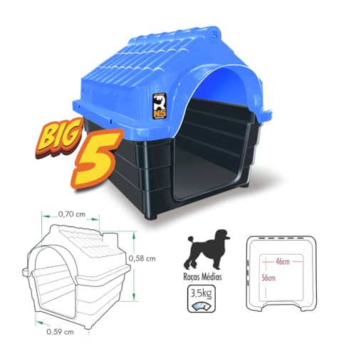Casa Casinha pra cachorro N5 mec Pet Azul