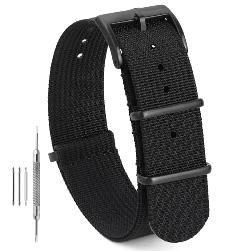 Image of TACTICAL FROG Nylon Watch Band 18mm 19 mm 20mm 22 mm 24 mm, Waterproof Military Watch Straps Replacement for Men Women, With Stainless Steel Buckle