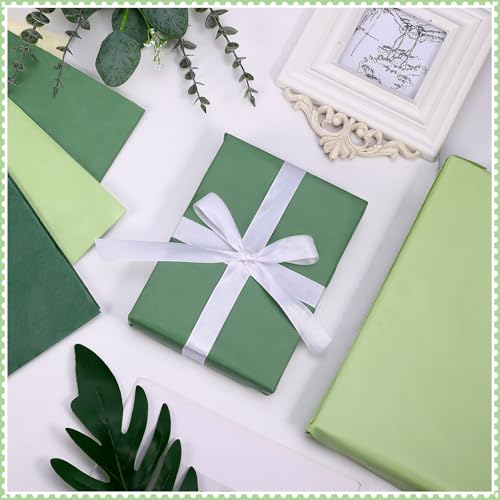 Piklodo 100 folhas de papel de seda verde, papel de seda verde sálvia para sacos de presente, papel