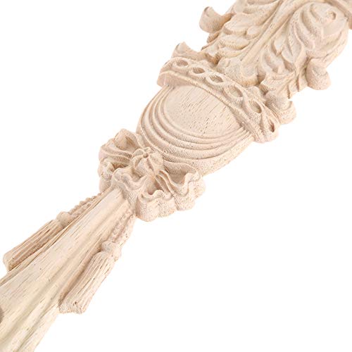 Welliestr 2-Pack 6X30X1.7Cm Wooden Carved Onlay Unpainted Applique Frame For Decoration Furniture Doors Rome Column Unpainted Roman Column Applique G-150 #TOP5