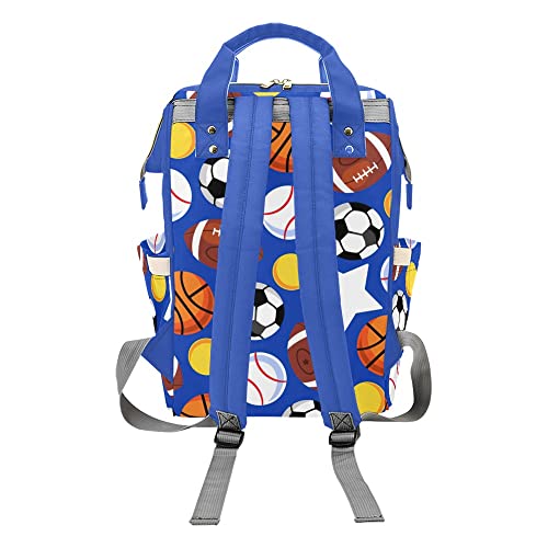 Sport Ball Soccer Personalized Diaper Backpack Custom Mommy Bag Unisex Travel Daypack for Mom Dad Boy Girl, 10.83'' L * 6.69'' W * 15'' H2