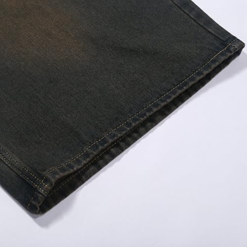 Men's Casual Denim Jeans Retro Washed Length Comfortable Everyday Wear Classic Fit4