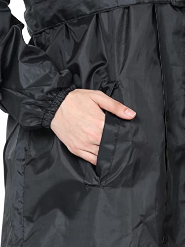 Image of FabSeasons Waterproof Long /Full Raincoat for Women with Adjustable Hood and Reflector at Back for Night Visibility. Pack Contains Top and Storage Bag