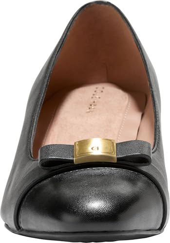 Cole Haan Cole Haan Women's Shoes - Go-to Malta Bow Wedges, Black Leather, 7.5-B US