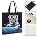 Little Tiger in Space Leather Tote Bag Soft Handbag Vintage Shoulder Purses Fashion Top Handle Bag Large Capacity