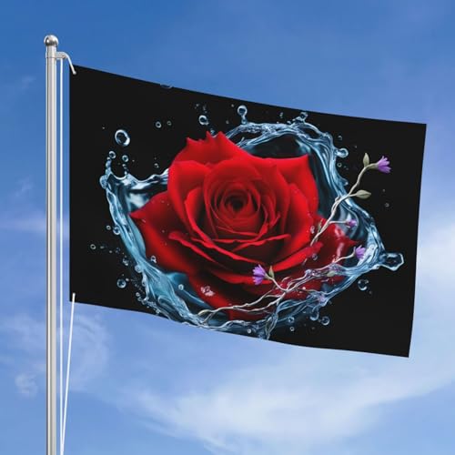 Drapeau double face 1,2x1,8m Rose Water Elegance en polyester - 3