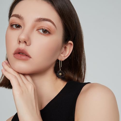 Anmpab Bohemian Matte Flower Dangle Drop Earrings floral Stud Earrings For Women Statement Wedding Holiday Jewelry4