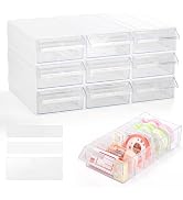 Goaste 9 Pack Drawer Stacking Storage Cabinet, Plastic Desktop Drawer Closet, Small Parts Hardwar...