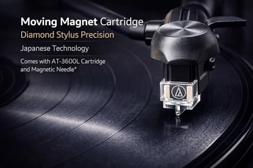 Image of HINISO T501 Bluetooth Vinyl Record Player with Moving Magnet Cartridge & Diamond Stylus, Dual Bluetooth (in & Out), 3-Speed Turntable (33 /45 /78 RPM), Vinyl to MP3 Recorder, USB /SD, FM, RCA & AUX