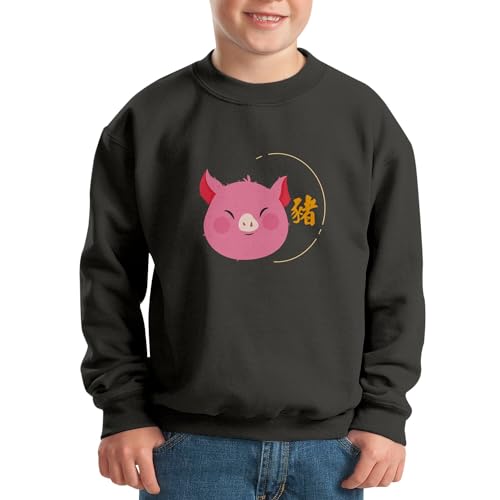 Sweatshirt enfant cochon pull coton confortable pour peau sensible