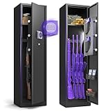 Gun Safes, 5-7 Gun Safe for Rifles and Pistols, Long Gun Cabinets for Rifles and Shotguns, Quick Access Rifle Safes for Home, Handgun Pocket and Adjustable Racks, Gun Storage for Gun Enthusiast