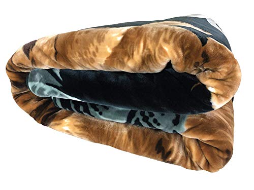Solaron Original Heavy Mink Plush Korean Durable Blanket (Green Lions, King) #TOP5