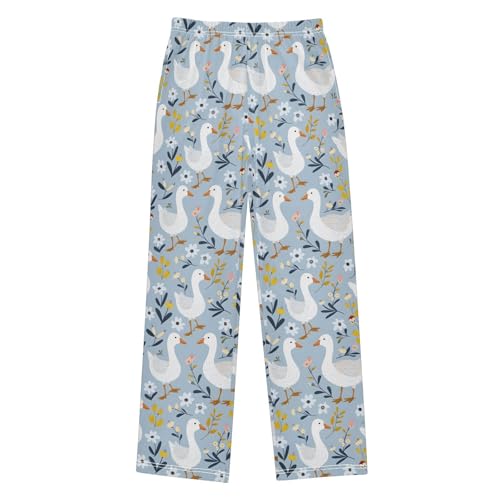 Pajama Pants Ducks and Flowers PJ Bottoms Sleepwear Lounge Sleep Pant with Pockets