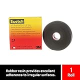 Viene en color negro 3M HT002001309 Scotch 23 Cinta Eléctrica Autosoldable de Goma, 19 mm x 9.15 m, 1 Rollo, Negro