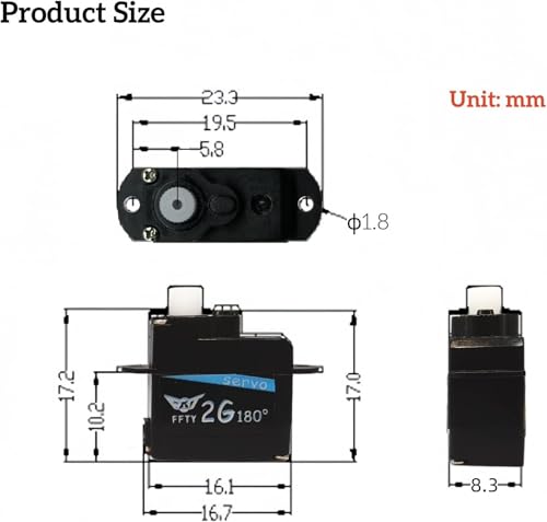 Image of 2PCS 2G Plastic Gear Mini Servo, 3.7-5V RC Micro Digital Servos Kit for RC Helicopter Airplane Car Boat & Robot Parts (JST Connector)