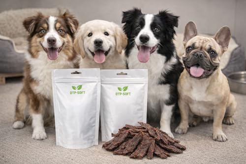 Rinderdörrfleisch Chips für Hunde 5 kg - natürlicher Hundesnack aus Rindfleisch, proteinreicher Kausnack für Belohnung und Zahnpflege - Dozer Hundefutter