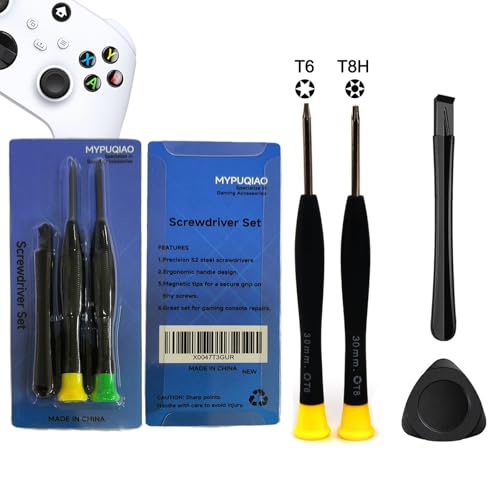 Cleaning Repair Tool Kit for Xbox One, Elite 1, Elite 2, 360, One S, Series S/X Controller with Paddles, Torx Security Screwdriver Set T6 T8H, Plastic Safe Pry Bar, Triangle Paddle, Spare Part(Xbox-4)