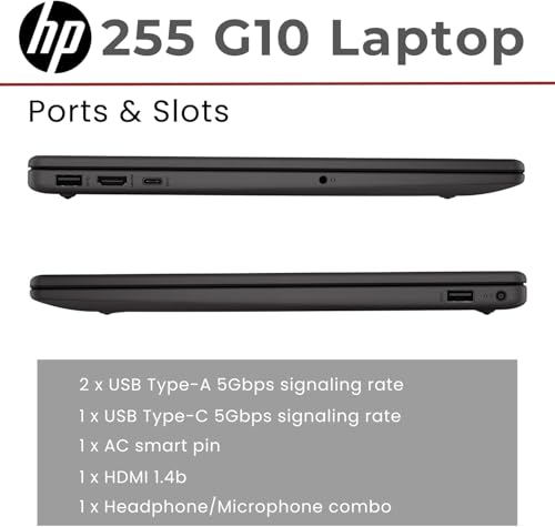 Image of HP 255 G10 Laptop for Business or Fun, Ryzen 5 7530U CPU (Beat Ultra 7 164U), 16GB RAM, 1TB SSD (512GB SSD withHP 512GB P500 Portable SSD), 15.6 inch Full HD, Fast Wi-Fi 6, HDMI, Type-C, Windows 11 Pro