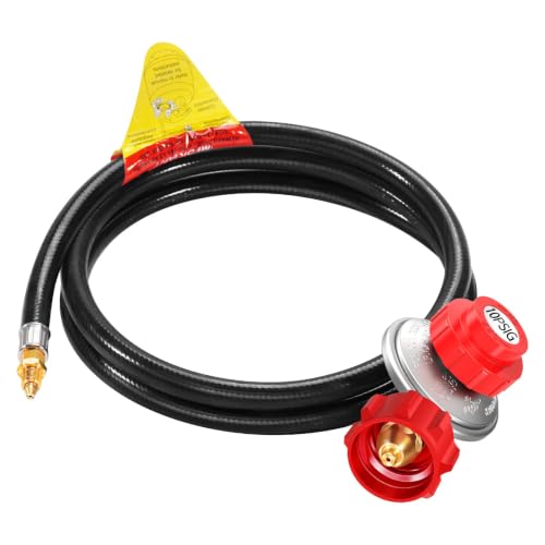 GasSaf 6FT 0-10PSI Adjustable High Pressure Propane Regulator