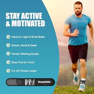 SimplyWalk Ankle Band(Size Medium) for Large Fitness Pedometer, (Counter NOT Included) Soft Wear Ankle Band with Transparent Pouch for Step Counter (Pedometer Not Included) (Black)