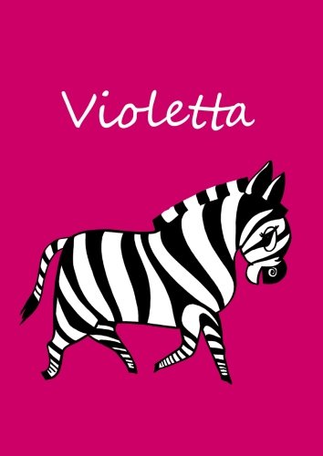 personalisiertes Malbuch / Notizbuch / Tagebuch - Violetta: Zebra - A4 - blanko (German Edition)