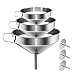 Stainless Steel Kitchen Funnel with Removable Strainer/Filter for Essential/Cooking Oils, Food Grade 3 Set Metal Funnels for Transferring of Liquid, Fluid, Dry Ingredients & Powder, HOXHA (3 Packs)