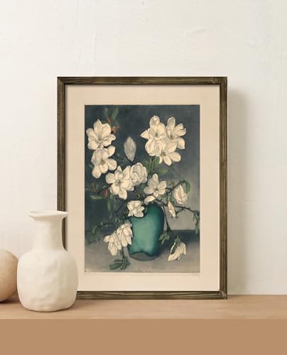 Poster de collection Vintage Flower No.1 cadre en bois noble 30 x 40 cm