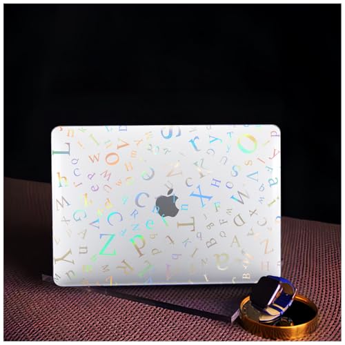 BYCeKe for MacBook Air 13.6 inch Case 2022-2026 M5-M2,Clear Letters